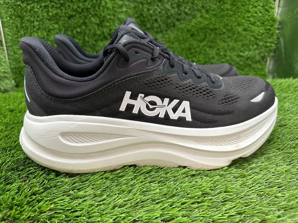 Hoka One One Bondi 9 1162013-BWHT Athletic Sneaker Men's 11 Black Mesh Running